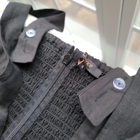 Quince 100% European Linen Fit & Flare Midi Dress, Black, S - Picture 8 of 13